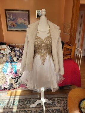 Blush Cream Faux Fur Collar Jacket